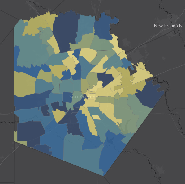 Rank The 20 San Antonio ZIP codes with the highest number of active