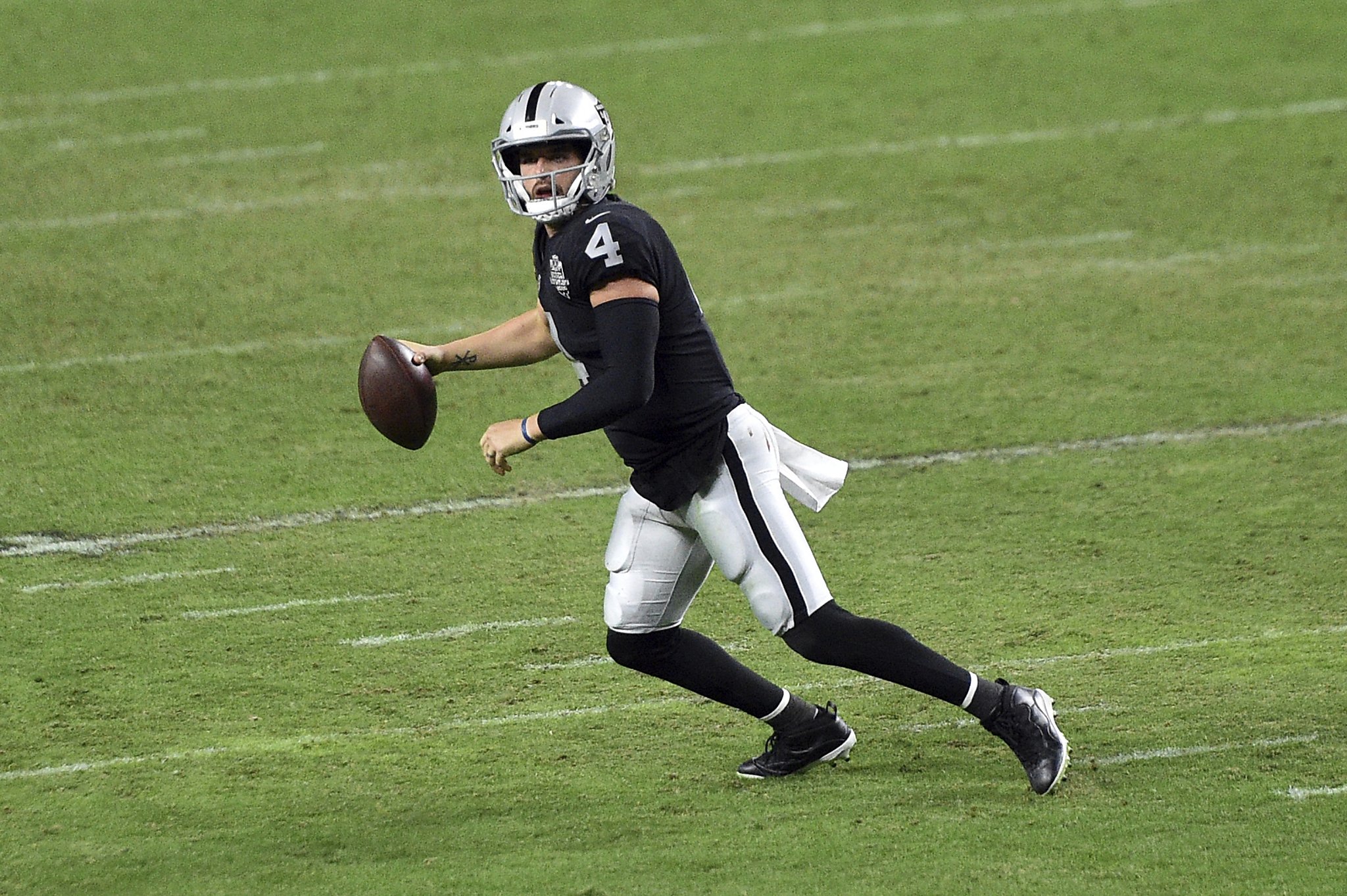 December 6, 2020, Las Vegas Raiders quarterback Derek Carr (4) in