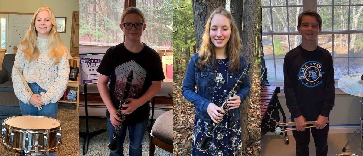Manistee Area Public Schools band students Sarah Huber (left), Christian Erlandson, Emily Sullivan and Jack O'Donnell earned All-State honors from the Michigan School Band and Orchestra Association.