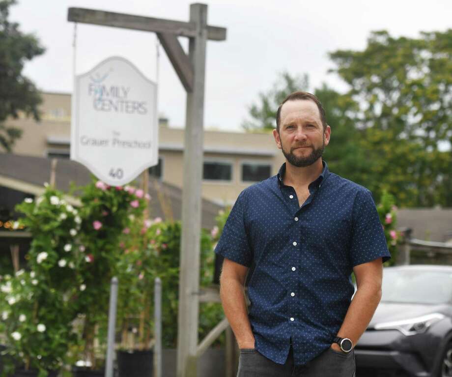 Family Centers Vice President of Communications and Strategy Bill Brucker poses outside the Family Centers headquarters in Greenwich, Conn. Thursday, Aug. 6, 2020. Photo: File / Tyler Sizemore / Hearst Connecticut Media / Greenwich Time
