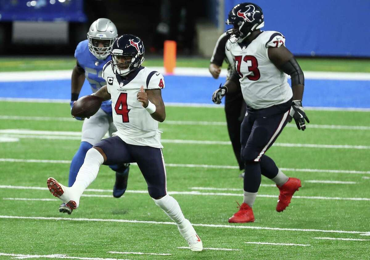 Deshaun Watson made plays with his arm and his feet to help the Texans win consecutive games for the first time this season.