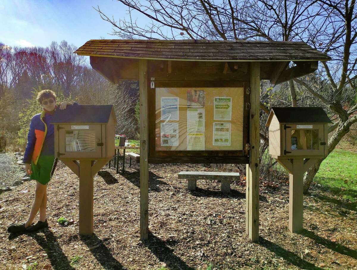 Julian Zeppetello, 16, recently built and installed two Little Free Libraries at the Trumbull Nature and Arts Center as part of his Eagle Scout project. With the help of other Troop 62 members, the work was completed in about 100 hours.
