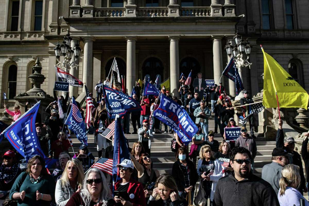 Supporters of President Donald Trump rallied at the Michigan Capitol after the election. What’s going to happen on Jan. 20? Biden will be the next president.