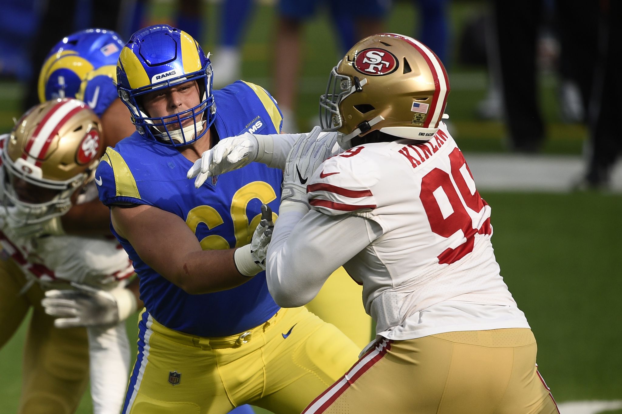 49ers-Rams: Rookie defensive tackle Javon Kinlaw picks off Jared Goff, scores touchdown