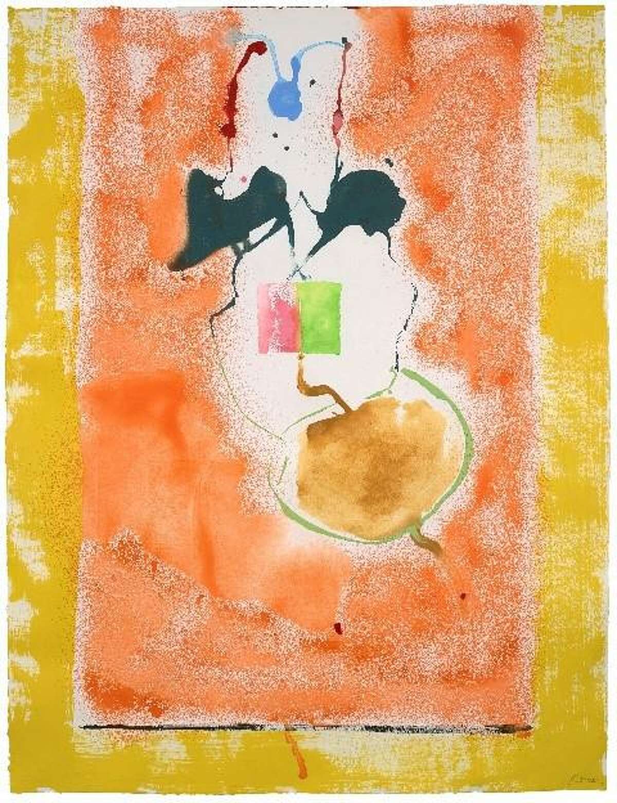 An exhibit of prints by Helen Frankenthaler is now showing at the New Britain Museum of American Art. Above, “Solar Blip.”