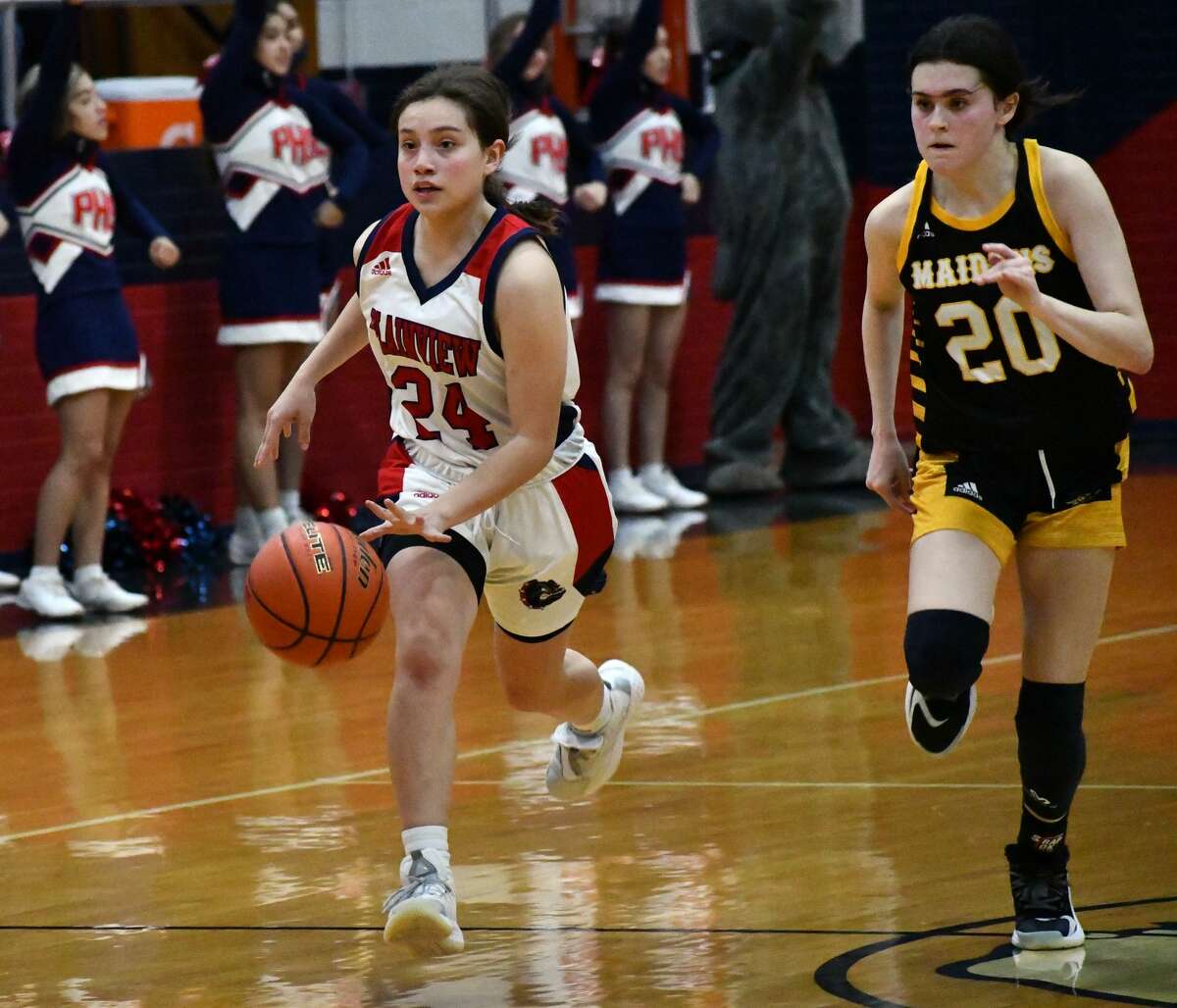 The Plainview girls basketball team rolled past Seminole 77-57 in a non-district girls basketball game on Dec. 1, 2020 in the Dog House at Plainview High School.