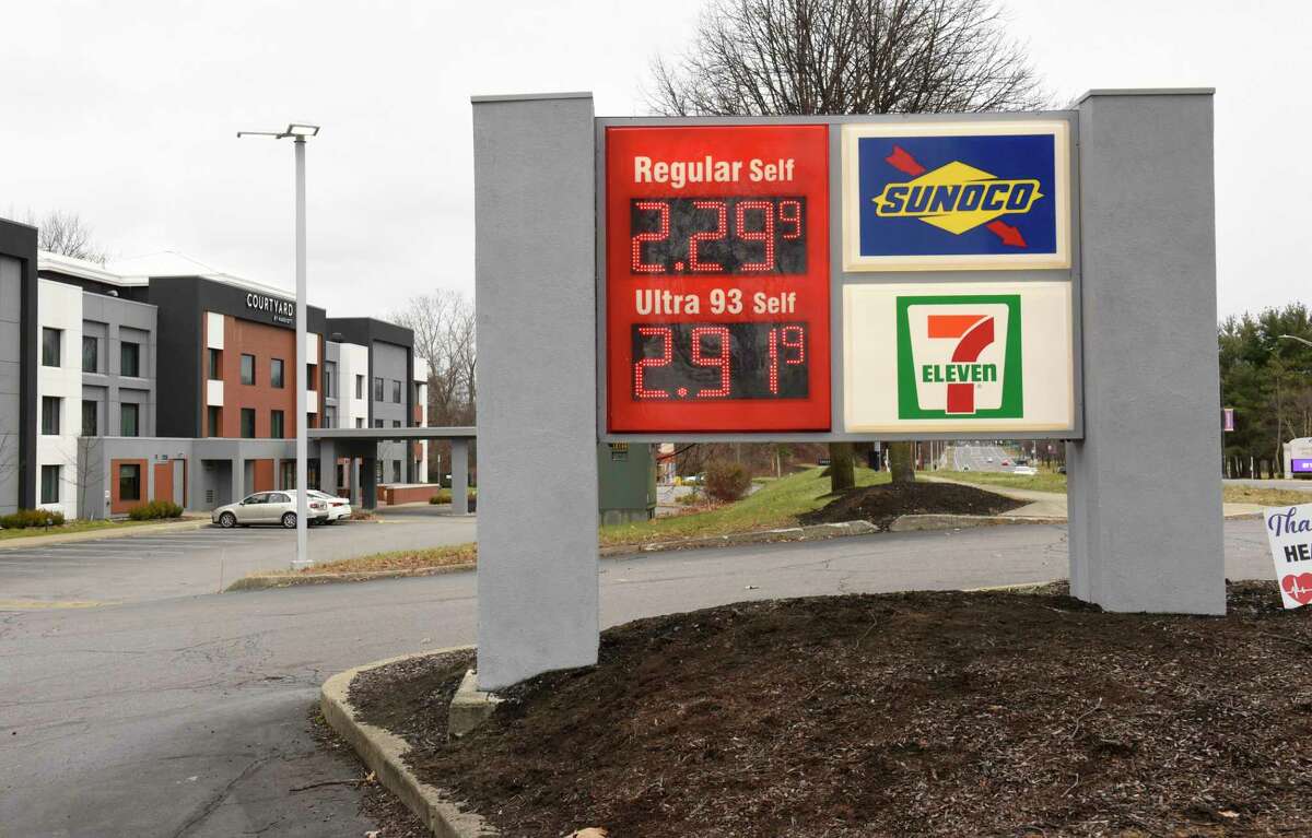 Gas sign in front of the new new 7-Eleven at 1465 on Washington Ave. on Wednesday, Dec. 2, 2020 in Albany, N.Y. (Lori Van Buren/Times Union)