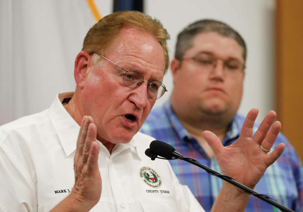 Montgomery County Judge Mark Keough speaks during a press conference in August.
