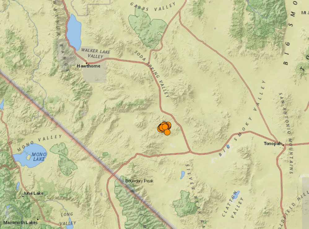 43 earthquakes in 24 hours hit California-Nevada border