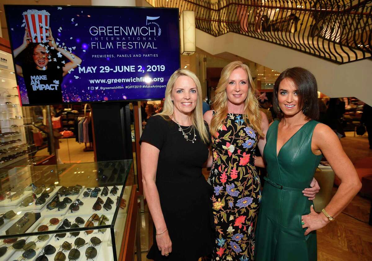 Ginger Stickel, Executive Director for the Greenwich International Film Festival, along with GIFF Co-founders Colleen deVeer and Wendy Stapleton are photograph at a kick off party for the 5th Annual Greenwich International Film Festival at Richards in 2019. There will be virtual social impact films virtually screened in February and the GIFF is looking for area non-profits to apply for a grant that will be awarded to help support their efforts.