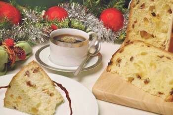 Stollen is a German fruit bread baked with raisins and cranberries.