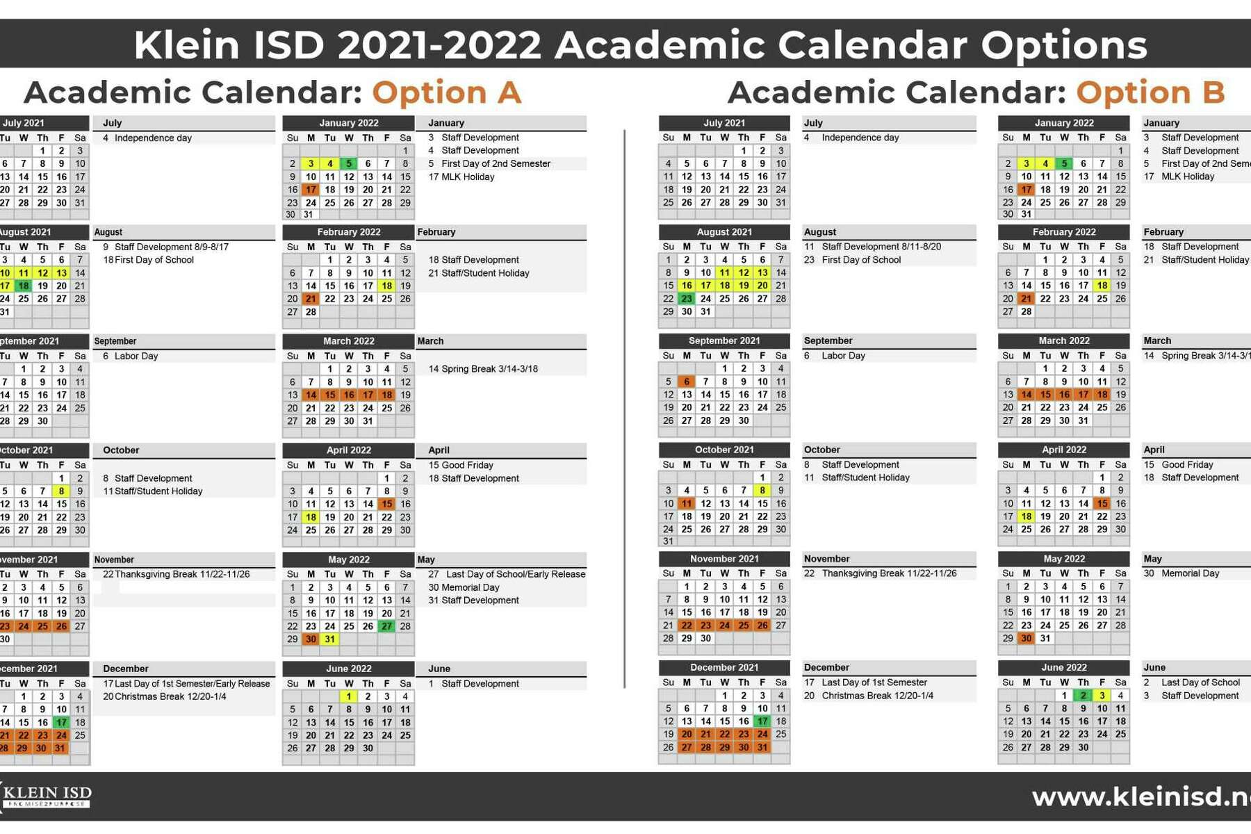 Spring, Klein School Notebook: Klein Isd Asks For Feedback On 2021-2022 Academic Calendar