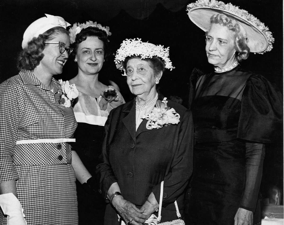 Alley Theatre founder Nina Vance, second from left, with Ima Hogg.