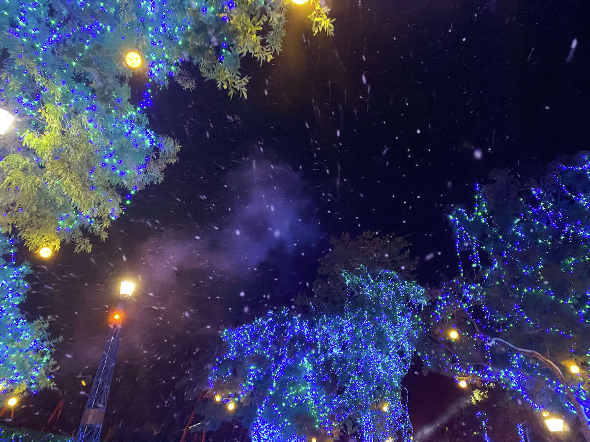 Fake snow adds to the holiday effect in Holiday in the Park.