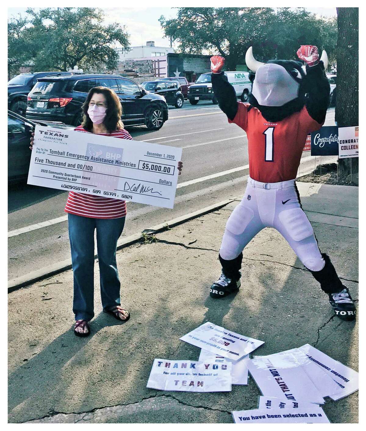 Colleen Chalker, Tomball Emergency Assistance Ministries food pantry manager, is one of nine finalists for the Houston Texans Community Quarterback Awards through United Way.