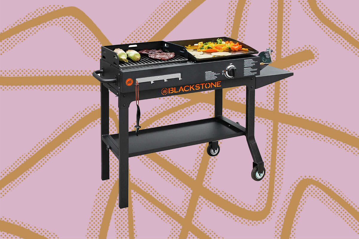 Do your best outdoor cooking on Blackstone's propane griddle/grill combo