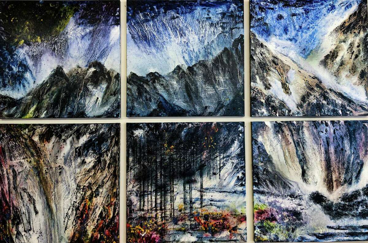Westport artist Eric Chiang’s landscape "Ode to Earth I-VI" is on display at the Silvermine as part of their Golden Door exhibition.