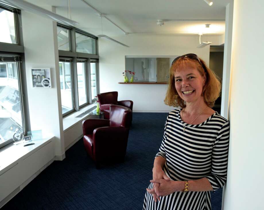 Christina Lampe-Onnerud, CEO of Cadenza Innovation, in their offices at The Summit at Danbury. Photo: H John Voorhees III / Hearst Connecticut Media / The News-Times