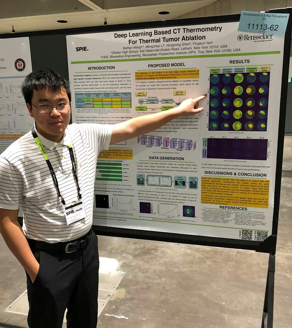 As a Shaker High School student, Nathan Wang of Latham, N.Y. was a contestant at the SPIE convention and is pictured here at the convention in San Diego in August 2019. Wang proposed legislation on artificial intelligence education which Congress included in the Fiscal Year 2021 National Defense Authorization Act.