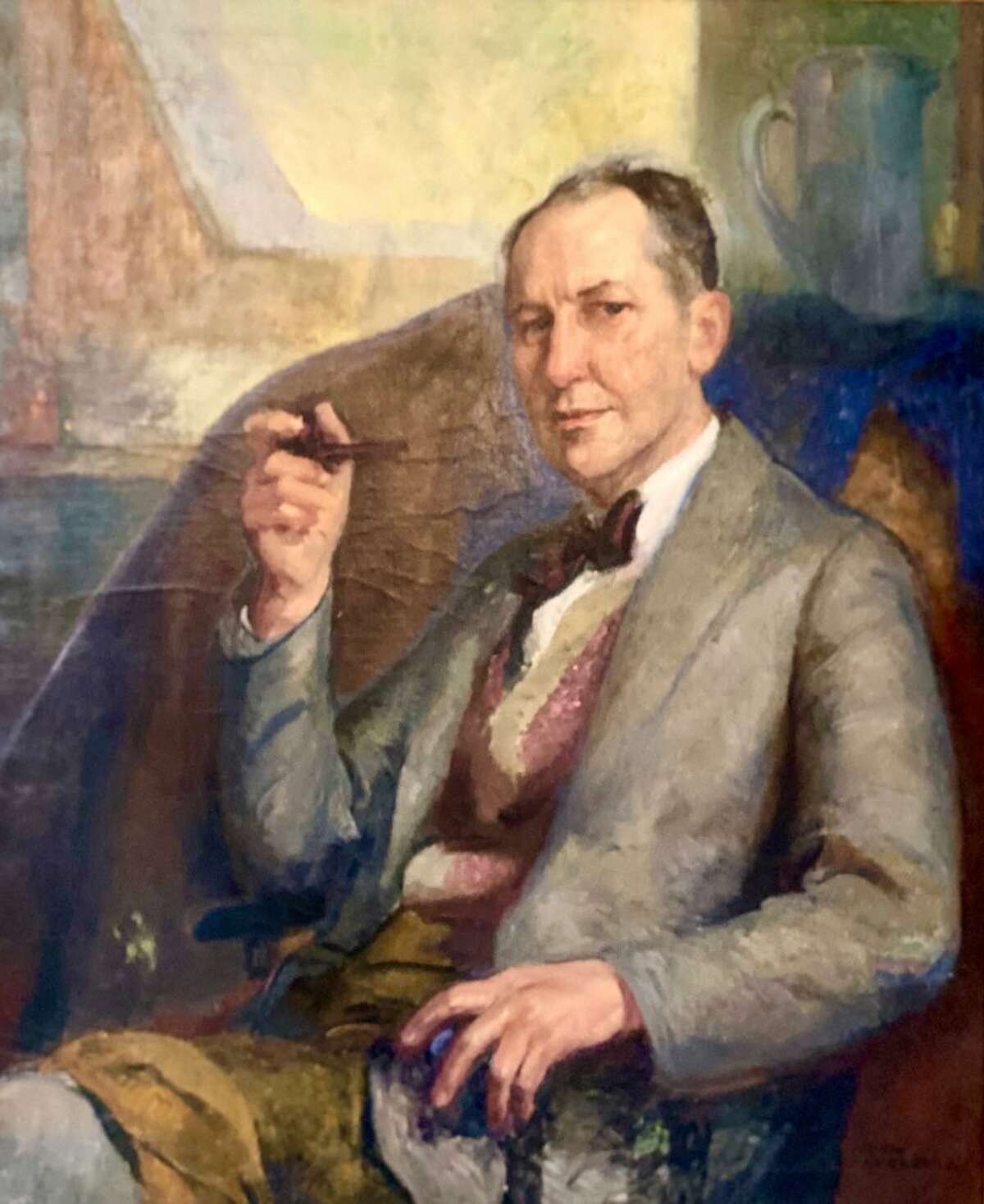 Portrait of George Hand Wright, an internationally acclaimed early Westport artist, by Karl Anderson, another of Westport's famed artists.