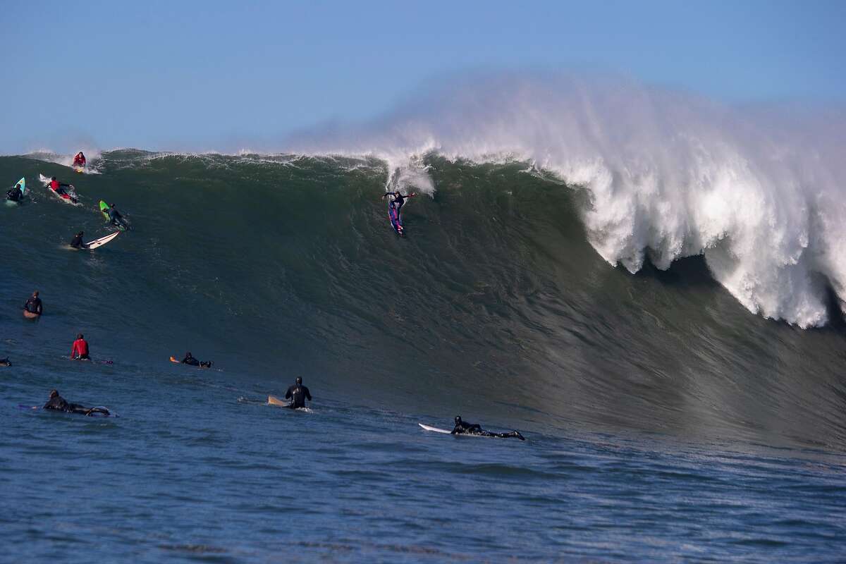 Big-wave surfer Kai Lenny enjoyed prime conditions at Mavericks on Tuesday, Dec. 8, 2020, near Half Moon Bay, California.