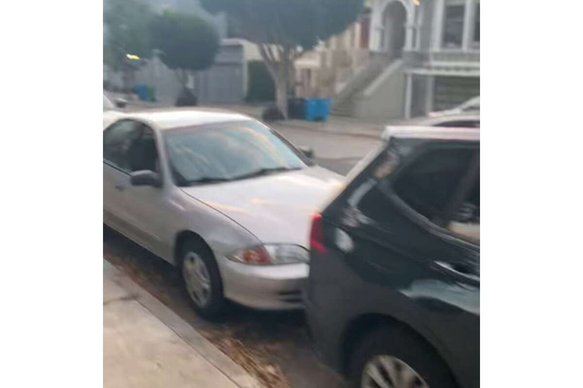 Cow Hollow resident Jesse Hunt captured video of at least seven parked cars with smashed passenger-side windows during a recent walk around the neighborhood on Wednesday, Dec. 9, 2020