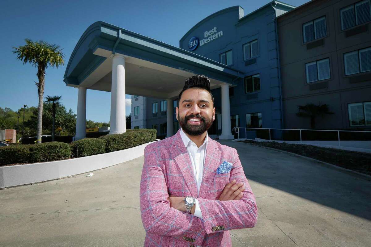 Miraj Patel, president of Wayside Investment Group, poses for a photo at the Best Western he's about to open near Bush airport Friday, Nov. 6, 2020, in Humble.