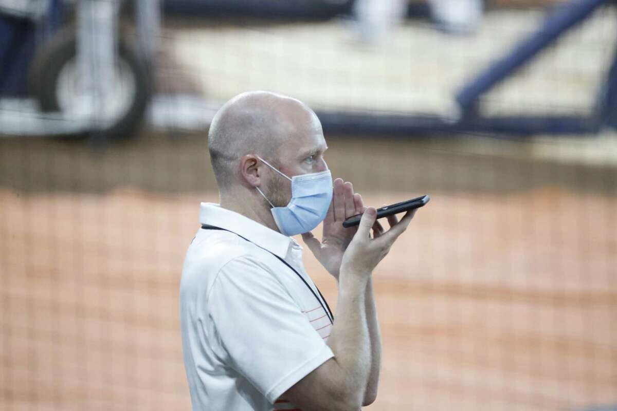 Astros general manager James Click is having to do this December’s information-seeking by phone.