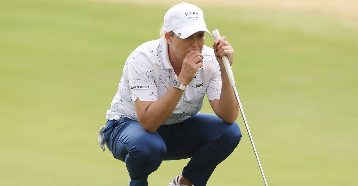 Cristie Kerr of the United States lines up a putt on the first green during the second round of the 75th U.S. Women's Open Championship at Champions Golf Club on December 11, 2020 in Houston, Texas. (Photo by Jamie Squire/Getty Images)