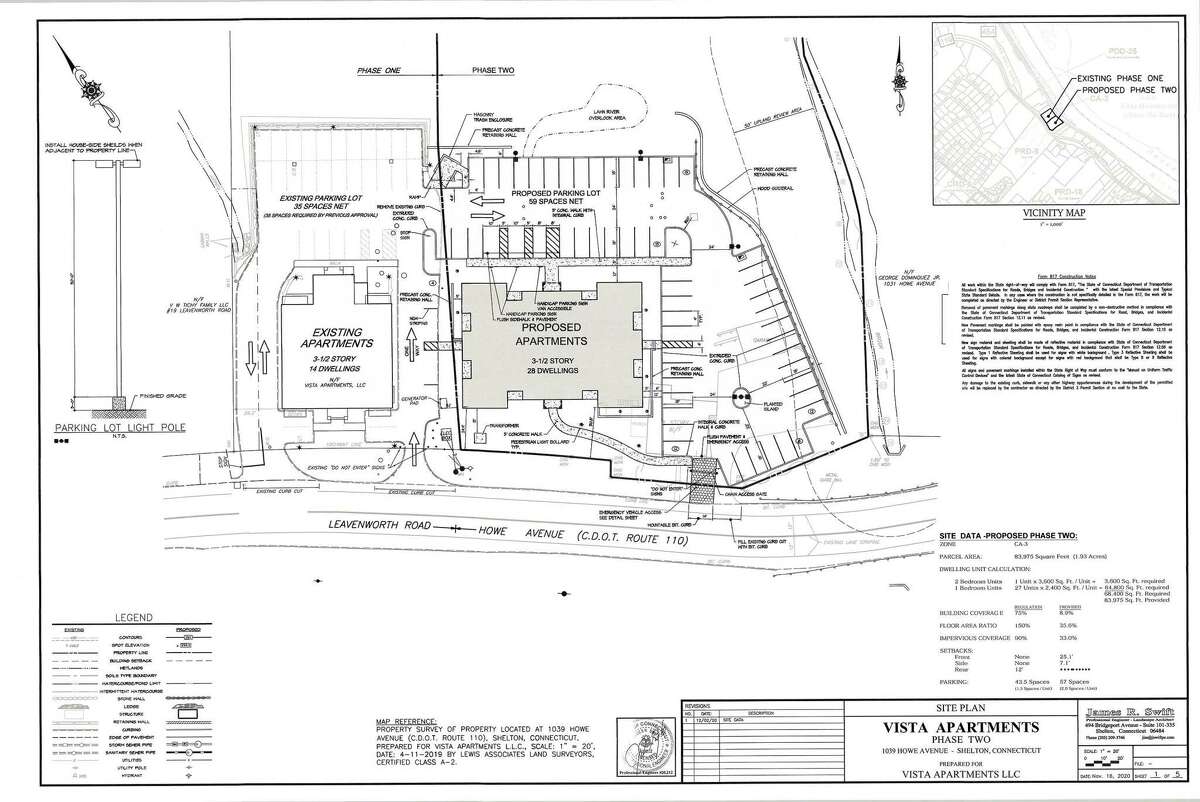 Vista Apartments LLC proposes constructing a three-story, 28-unit apartment building at 1039 Howe Ave. This is the second phase of the developers' plans, the first part of which was completed years ago on adjacent property listed as 11 Leavenworth Road.