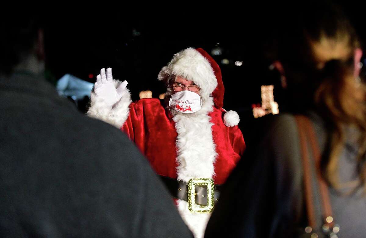 Celebrate Shelton holds its seventh annual community tree lighting Friday, December 11, 2020, at the Rotary Pavilion at Veteran’s Memorial Park in Shelton, Conn. In addition to the tree lighting and the visit from Santa and Mrs. Claus, the event featured an ice sculpture demonstration by Ice Matters; a fire dance performance with Sarotonin Performance Arts; and a holiday dance party. The community tree lighting was sponsored by the city, Center Stage Theatre, Apple Rehab, Jones Family Farm, Echo Hose Hook & Ladder Co. 1 and Valley Community Foundation.