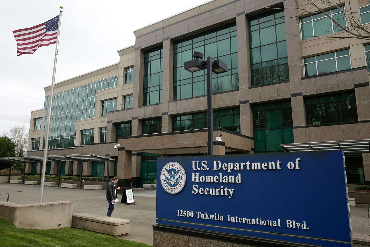 File photo taken on March 3, 2020, of a Department of Homeland Security (DHS) building and US Citizenship and Immigration Services (USCIS) field office in Tukwila, Washington.