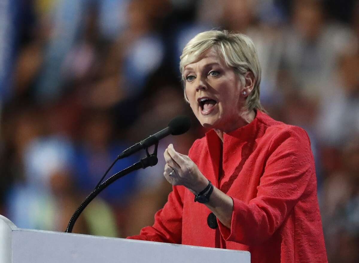 Former Michigan Gov. Jennifer Granholm speaks at the Democratic National Convention in Philadelphia on July 28, 2016.