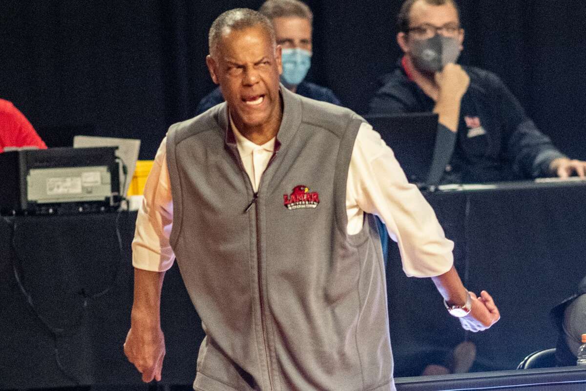 Cardinals head coach Tic Price is not happy with a call in the second half. The Lamar Cardinals men's basketball team hosted the Southern Mississippi Golden Eagles at the Montagne Center Tuesday night. Photo made on December 15, 2020. Fran Ruchalski/The Enterprise
