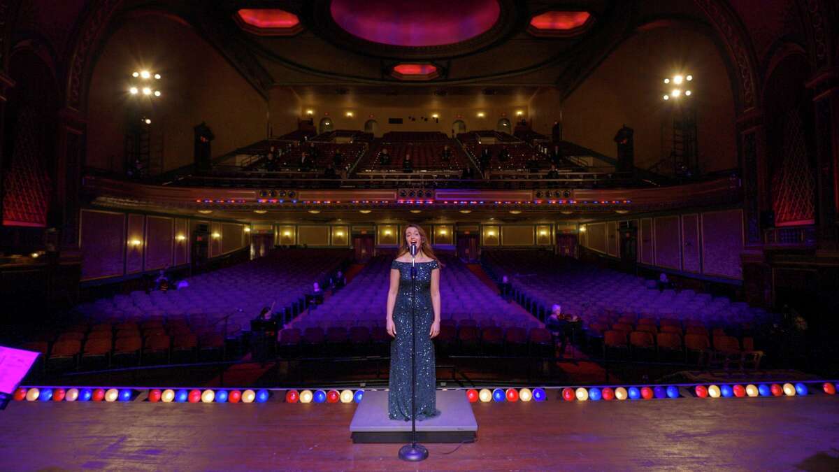 Michigan native Madalyn McHugh sings with other vocalists and instrumentalists in Noel: Christmas Experience at the Temple Theatre. (Photo provided)
