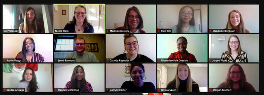 Southern Illinois University Edwardsville Public Health seniors presented on their senior assignments during a Zoom session.