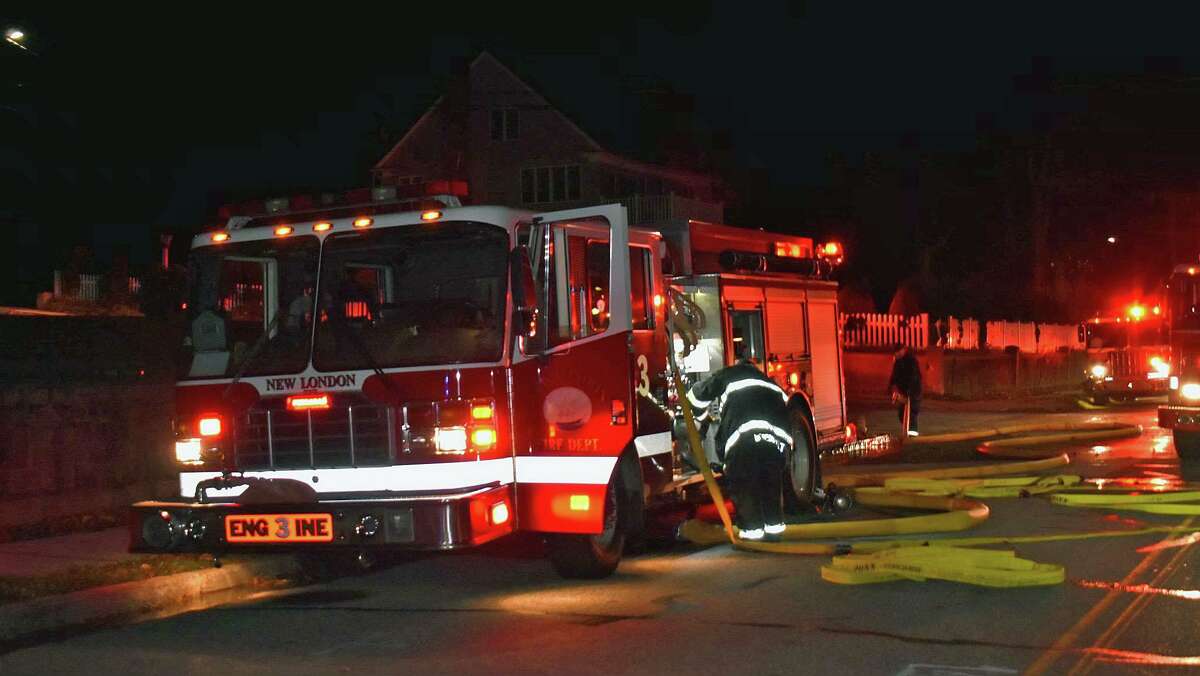 Firefighters on scene of the Pequot Avenue blaze in New London on Nov. 18 that led to the death of former Zappos CEO Tony Hsieh.