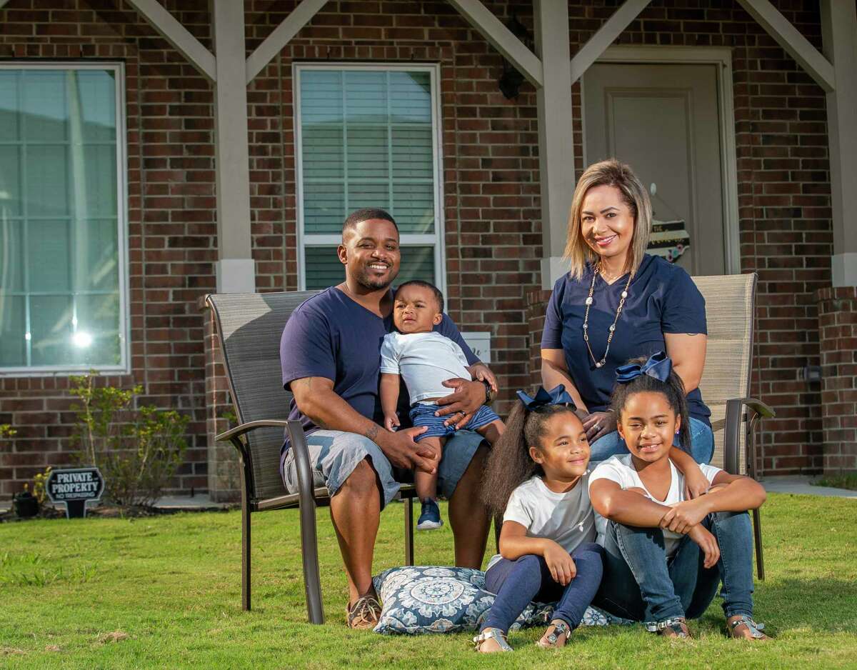 Michael and Destiny Darden and their three children, Brielle, 8, Brayleigh, 6, and Tristen, 1, rented a new 4-bedroom, 3.5-bath house in Bay Colony Pointe West in April when their apartment lease was up in League City.