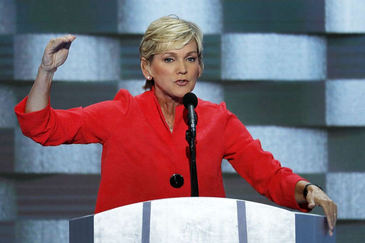 Former Michigan Gov. Jennifer Granholm speaks at the Democratic National Convention in 2016. Granholm, who currently teaches at UC Berkeley, is Joe Biden’s pick to head the Department of Energy.