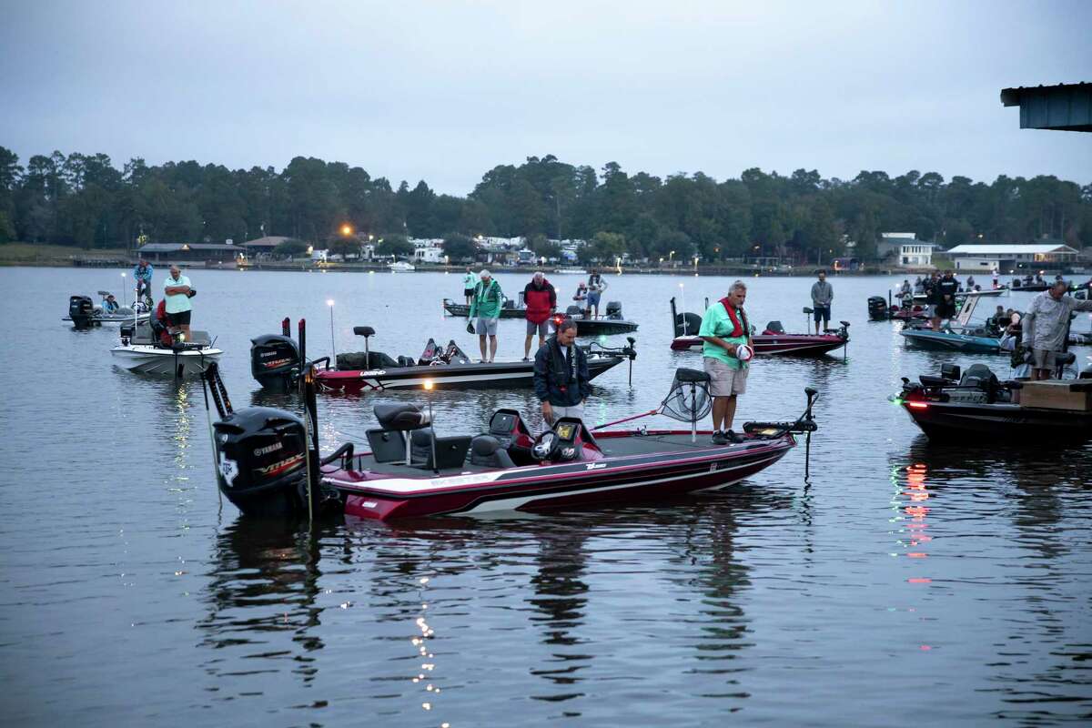 In this file photo, boaters wait to be called to start the tournament at the 13th Annual SCBC Fall Bass Classic in Lake Conroe, Saturday, Oct. 10, 2020. Over 38 teams participated in this years event which will help benefit Kids Unlimited.