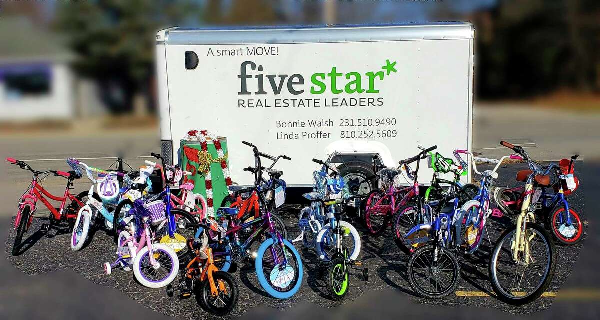 Five Star Real Estate of Onekama filled a trailer with brand new bicycles for Toys for Tots. (Courtesy photo)