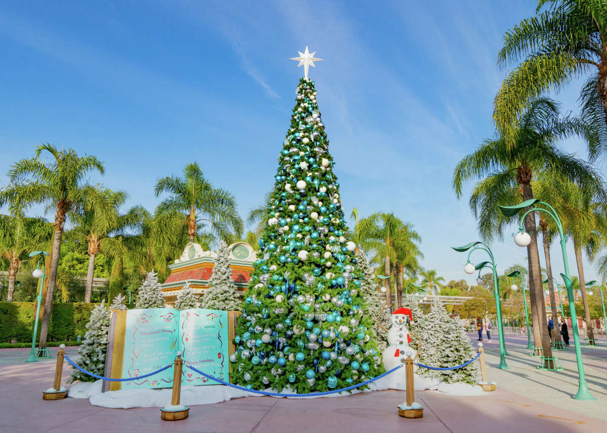 The Disney Christmas tree in Downtown Disney in November 2020