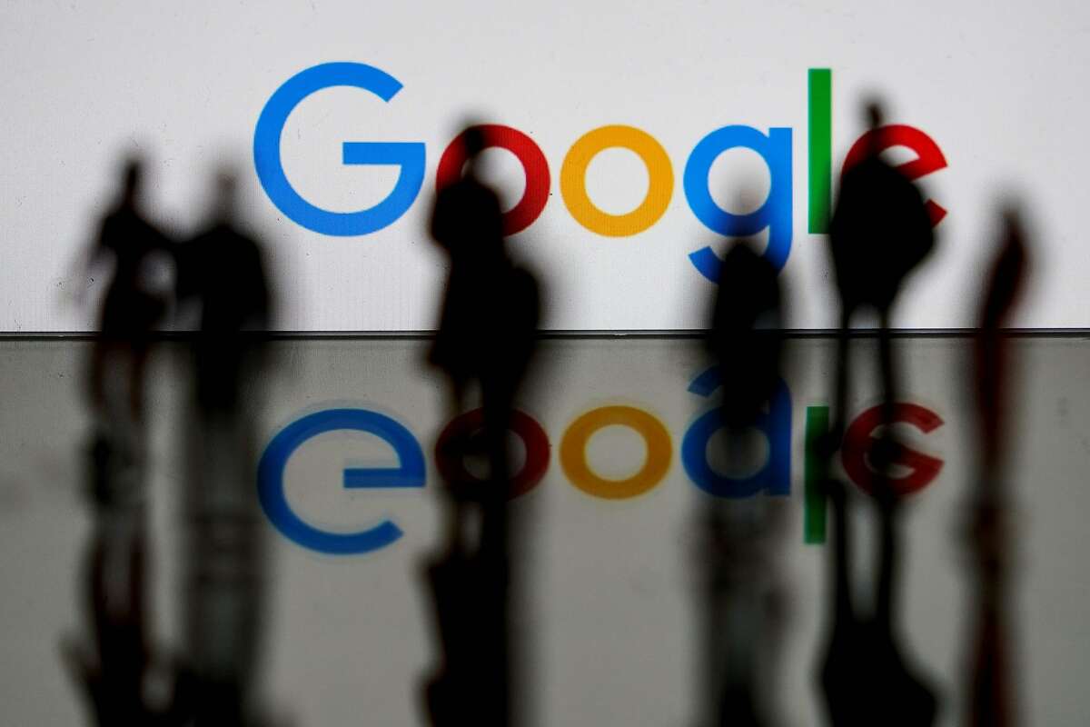 FILE - This file photo taken on February 14, 2020 shows the US multinational technology and Internet-related services company Google logo in Brussels.