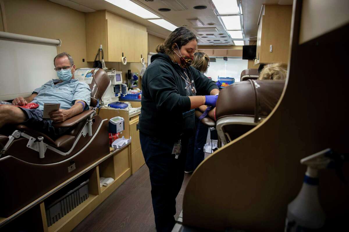 An employee of Gulf Coast Regional Blood Center prepares to take the blood of a donor in this file photo from July. Blood supplies are reaching critical levels in the region.