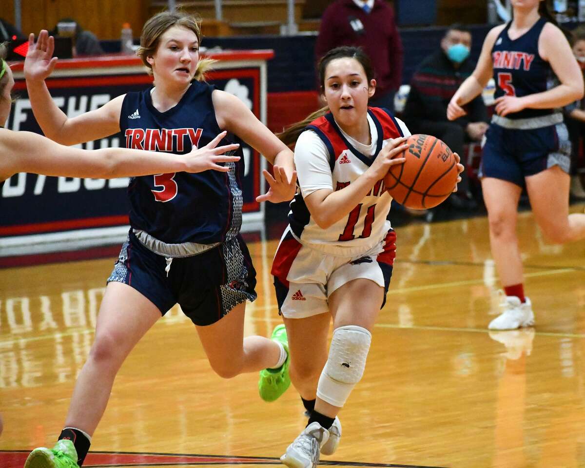 The Plainview Lady Bulldogs rolled to a 91-35 win over Lubbock Trinity Christian in a non-district girls basketball game on Friday, Dec. 18, 2020 in the Dog House at Plainview High School