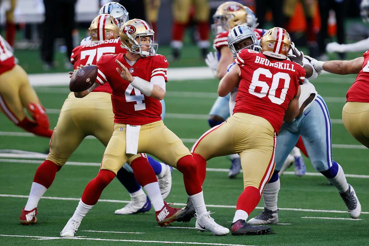 Niners’ quarterback Nick Mullens committed three turnovers that led to 17 points, including two interceptions in the fourth quarter.
