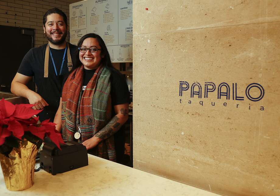 Chefs Nicolas Vera and Stephanie Velasquez, of Tlahuac and Papalo at their Papalo kitchen in Finn Hall, downtown, Tuesday, December 15, 2020, in Houston. Velasquez, a pastry chef, supplies pastries to Giant Leap Coffee, while Vera cooks Central American cuisine featuring locally sourced ingredients, heirloom corn tortillas (blue, yellow, red corn), fresh pan dulce and desserts. Their Greenway Plaza food court pop up closed at the end of its term, and their Papalo Taqueria at Finn Hall only survived 3 weeks until the pandemic shut it down. But the couple has been doing popular supper and brunch pop-ups on weekends at How to Survive on Land and Sea. And they are aiming to open their E End brick and mortar in 2021. Photo: Karen Warren, Staff Photographer