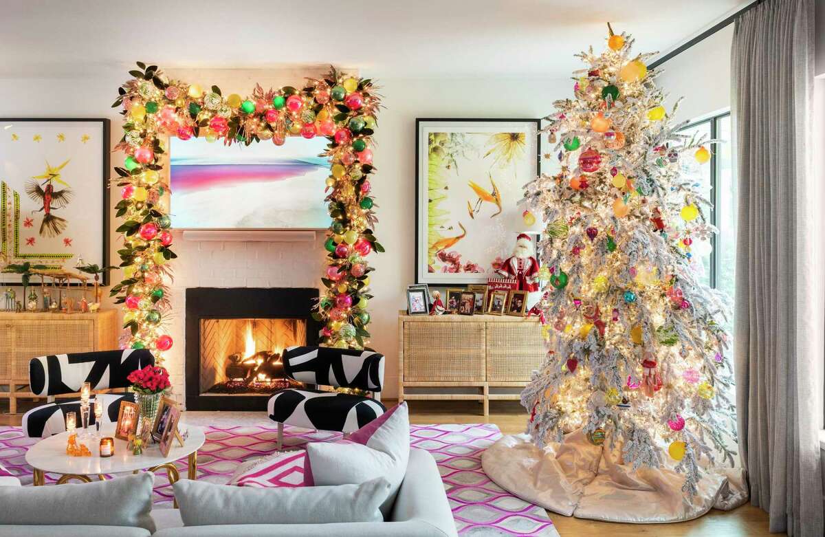 Regina Gust, often called Houston’s “Queen of Christmas,” decorates her own home in non-traditional holiday colors.