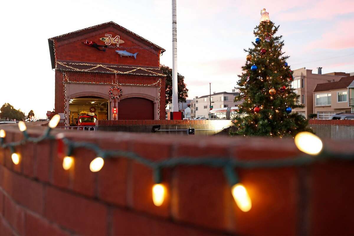 Station 34, 499 41st Ave., takes part in San Francisco Fire Department holiday decorating contest in San Francisco, Calif., on Sunday, December 20, 2020.