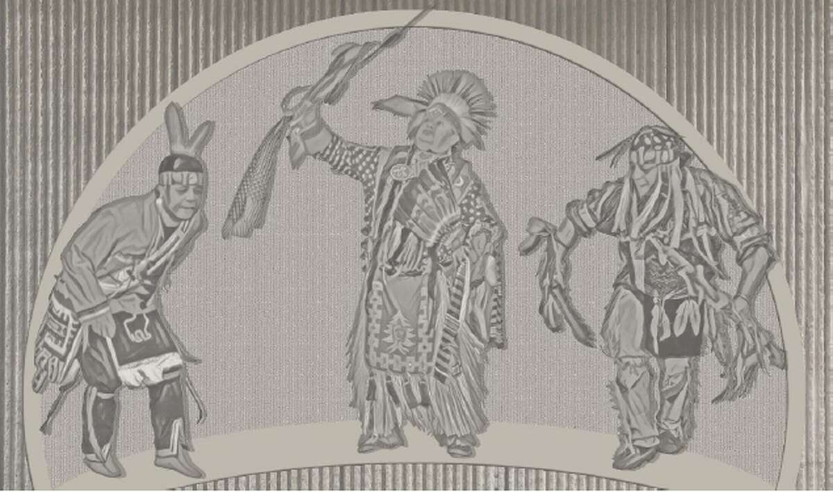 A rendering of a mural planned for the overpass at Exit 3 of the Northway. (Provided by the Stockbridge-Munsee Mohican Nation)